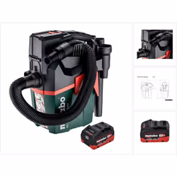 Contenu de la livraison: - 1x Metabo AS 18 L PC Compact Aspirateur sans fil 18 V - 1x tuyau d'aspiration extensible ( 32 mm / ...