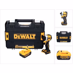 Contenu du paquet: - 1x DeWalt DCF850 Visseuse à choc sans fil - 1x Batterie Dewalt DCB182 4Ah 18V Li-Ion - 1x Coffret DeWalt ...