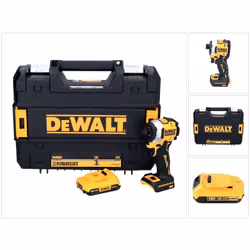 Contenu du paquet: - 1x DeWalt DCF 850 Visseuse à chocs sans fil 18V - 1x Batterie Dewalt DCB 183 18V 2,0Ah Li-Ion - 1x Coffr ...