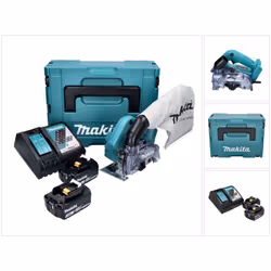 Contenu du paquet: - 1x Makita DCC 500 Scie circulaire sans fil - 1x Sac à poussière ( 126738-0 ) - 2x Batteries Makita BL 18 ...
