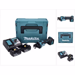 Contenu du paquet: - 1x Makita DCO 181 Z Affleureuse plaque de plâtre sans fil - 2x Batteries Makita BL 1850 B 5,0 Ah - 18V ( ...