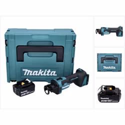 Contenu du paquet: - 1x Makita DCO 181 Z Affleureuse plaque de plâtre sans fil - 1x Batterie Makita BL 1830 B 3,0 Ah - 18V (1 ...