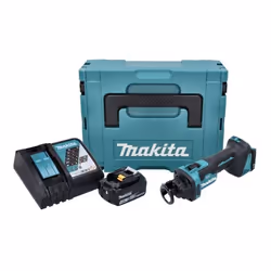 Makita DCO 181 RM1J Affleureuse plaque de plâtre sans fil 18 V 32000 U/min Brushless + 1x Batterie 40 Ah + Ladegert + Makpac
