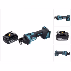 Contenu du paquet: - 1x Makita DCO 181 Z Affleureuse plaque de plâtre sans fil - 1x Batterie Makita BL 1860 B 6,0 Ah - 18V (1 ...