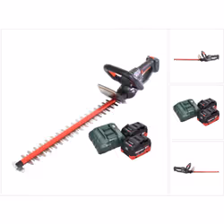 Contenu de la livraison: - 1x Metabo HS 18 LTX 65 Taille-haie sans fil 18V - 2x Batteries Li-Ion Metabo LiHD 18 V 8,0 Ah (625 ...