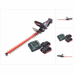 Contenu de la livraison: - 1x Metabo HS 18 LTX 65 Taille-haie sans fil 18V - 2x Batteries Li-Ion Metabo LiHD 18V 4.0Ah (62536 ...