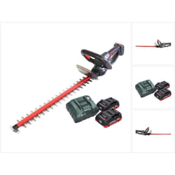Metabo - hs 18 ltx 65 Taille-haie sans fil 18 v 63 cm + 2x Batteries 4,0 Ah + Chargeur