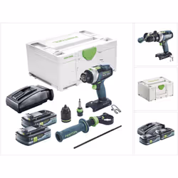 Contenu de la livraison: - 1x Festool TPC 18/4 perceuse-visseuse à percussion sans fil - 1x embout PZ 2 - 1x Porte-embout mag ...