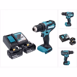 Contenu de la livraison: - 1x Makita DDF 485 Perceuse-visseuse sans fil 18V - 2x Batteries Makita BL 1850 B 18 V 5,0 Ah (1972 ...