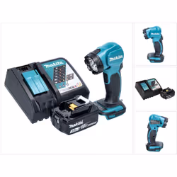 Contenu du paquet: - 1x Makita DEADML815 Lampe LED sans fil - 1x Batterie Makita BL1830B 3,0Ah 18V - 1x Chargeur Makita DC18R ...