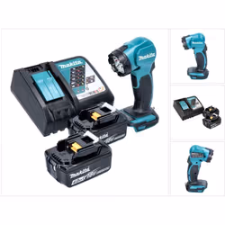 Contenu de la livraison: - 1x Makita DEADML 815 LED lampe portative sans fil - 2x Makita BL 1840 B 18 V 4,0 Ah batterie - 1x  ...