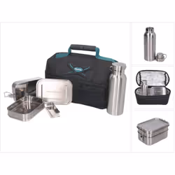 Contenu de la livraison: - 1x Makita sac à repas ( E-05614 ) - 1x Toolbrothers Fan boîte à pain en acier inoxydable avec 2 ét ...
