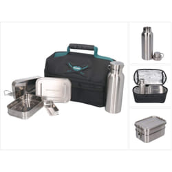 Toolbrothers Kit déjeuner avec sac isotherme Makita + Toolbrothers Fan boîte à pain en inox 1340 ml + gourde en inox 500 ml