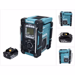 Contenu de la livraison: - 1x Makita DMR 301 radio de chantier sans fil - 1x bloc d'alimentation - 1x batterie Makita BL 1850 ...