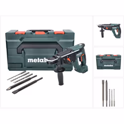 Contenu de la livraison: - 1x Metabo KH 18 LTX 24 Marteau combiné sans fil - 1x poignée supplémentaire - 1x butée de profonde ...