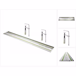 Contenu de la livraison: - 1x Festool FS 1400/2 rail de guidage ( 491498 ) - 2x Festool FSZ 120 serre-joint ( 489570 ) Descri ...