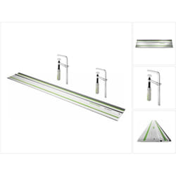 Fs 1400/2 Rail de guidage 1400 mm ( 491498 ) + 2x fsz 120 Serre-joint ( 489570 ) - Festool