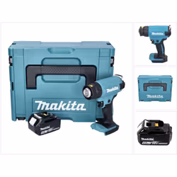 Contenu de la livraison: - 1x Makita DHG 180 Pistolet air chaud sans fil - 1x Makita BL 1840 B 18 V 4,0 Ah Batterie - 1x Maki ...
