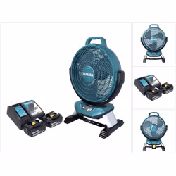 Contenu de la livraison: - 1x Makita DCF 301 Ventilateur sans fil - 1x bloc d'alimentation ( TE00000442 ) - 2x Makita BL 1860 ...