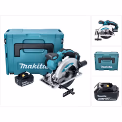 Contenu de la livraison: - 1x Makita DSS 610 scie circulaire à main sans fil - 1x guide parallèle - 1x Makita BL 1840 B batte ...