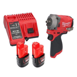 Milwaukee M12 FIW38-202C Clé à choc sans fil 12 V 339 Nm 3/8 Brushless + 2x Batterie 20 Ah + Chargeur de batterie