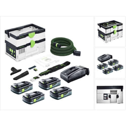 Ctlc sys aspirateur sans fil 36 v ( 2x 18 v ) classe de poussière l + 4x batterie 4,0 Ah + chargeur - Festool