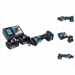 Contenu du paquet: - 1x Makita DCO181Z Affleureuse plaque de plâtre sans fil - 2x Batteries Makita BL 1850 B 5,0Ah 18V (19728 ...
