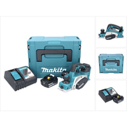 Makita DKP 180 RG1J Rabot sans fil 18 V 82 mm + 1x batterie 6,0 Ah + chargeur + Makpac