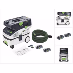 Contenu de la livraison: - 1x Festool CTLC MINI Aspirateur à batterie - 1x filtre principal High Performance - 1x sac filtran ...