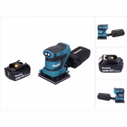 Contenu du paquet: - 1x Makita DBO 480 Ponceuse orbitale sans fil - 1x Sac à poussière - 1x Batterie Makita BL 1830 B 18 V 3, ...