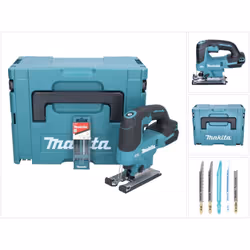 Contenu du paquet: - 1x Makita DJV184 Scie sauteuse sans fil - 1x Plaque de couverture (457867-1) - 1x Lame de scie sauteuse  ...