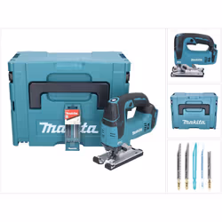 Contenu du paquet: - 1x Makita DJV182 scie sauteuse sans fil - 1x Adaptateur d'aspiration Makita (126331-0) - 1x Protectrieur ...