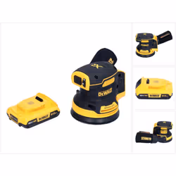Contenu de la livraison: - 1x DeWalt DCW 210 ponceuse excentrique sans fil - 1x Dewalt DCB 183 18 V 2,0 Ah batterie - sans ch ...