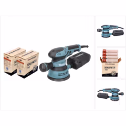 Contenu de la livraison: - 1x Makita BO 5041 ponceuse excentrique - 1x papier abrasif - 1x sac à poussière - 1x poignée suppl ...