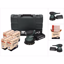 Contenu de la livraison: - 1x Metabo FSX 200 Ponceuse excentrique - 1x cassette de récupération de la poussière - 1x filtre à ...
