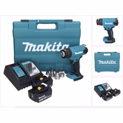 Contenu du paquet: - 1x Makita DHG181 Décapeur thermique sans fil - 1x Buse pour vitre / verre (PR00000028) - 1x Buse à fente ...