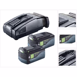 Contenu du paquet: - 2x Batteries Festool BP 18 Li 5,0 ASI EU 5,0Ah 18V (577660) - 1x Chargeur Festool SCA 16 10,8V-18V (5769 ...