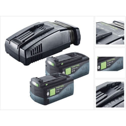 Set Énergie : 2x Batteries bp 18 Li 5,0 asi eu 5,0Ah 18V + Chargeur sca 16 10,8V-18V (2x 577660) (576953) - Festool