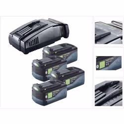 Contenu du paquet: - 4x Batteries Festool BP 18 Li 5,0 ASI EU 5,0Ah 18V (577660) - 1x Chargeur Festool SCA 16 10,8V-18V (5769 ...