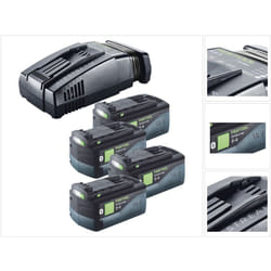 Festool - Set Énergie : 4x Batteries bp 18 Li 5,0 asi eu 5,0Ah 18V + Chargeur sca 16 10,8V-18V (4x 577660) (576953)
