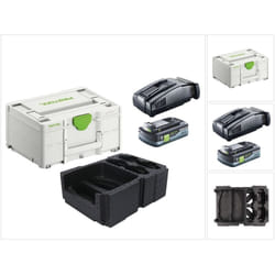 Festool - Energie Set 1x bp 18 Li 4,0 Ah hpc-asi Pack de batteries 18V 4,0 Ah HighPower ( 205034 ) + sca 16 Chargeur rapide 10,8 v - 18 v ( 576953 )