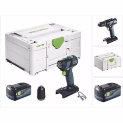 Contenu de la livraison: - 1x Festool TXS 18 Perceuse-visseuse sans fil - 1x Festool BF-FX 10 FastFix mandrin à serrage rapid ...
