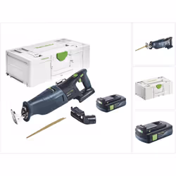 Contenu de la livraison: - 1x Festool RSC 18 EB Scie sabre sans fil - 1x dispositif d'aspiration RSC-AV - 1x lame de scie sab ...