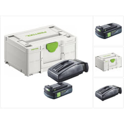 Energie Set 1x bp 18 Li 3,0 c batterie 18 v 3,0 Ah / 3000 mAh Li-Ion ( 577658 ) + chargeur tcl 6 ( 201135 ) + Systainer - Festool