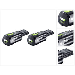 Set de batteries bp 18 Li 3,0 Ergo i 3,0Ah / 3000mAh 18V Li-Ion avec indicateur de charge (2x 577704) - Festool