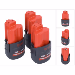 Contenu de la livraison: - 3x Milwaukee M12 HB2.5 High Output 12 V 2,5 Ah / 2500 mAh Li-Ion ( 4932480164 ) Description du pro ...
