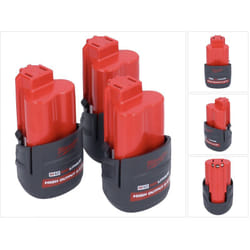 Milwaukee - Batterie Set 3x M12 HB2.5 High Output 12 v 2,5 Ah / 2500 mAh Li-Ion Batterie ( 3x 4932480164 )