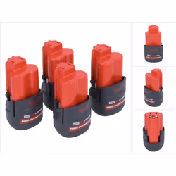 Contenu de la livraison: - 4x Milwaukee M12 HB2.5 High Output 12 V 2,5 Ah / 2500 mAh Li-Ion ( 4932480164 ) Description du pro ...