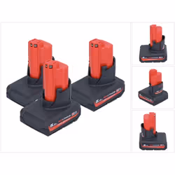 Contenu de la livraison: - 3x Milwaukee M12 HB5 High Output 12 V 5,0 Ah / 5000 mAh Li-Ion Batterie ( 4932480165 ) Description ...