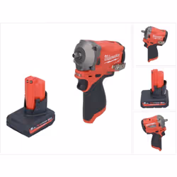 Contenu de la livraison: - 1x Milwaukee M12 FIW38 Clé à choc sans fil - 1x Milwaukee M12 HB5 High Output 12 V 5,0 Ah / 5000 m ...